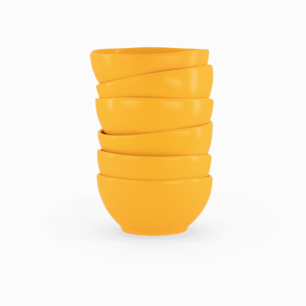 Orange Soup Bowls - Set of 6