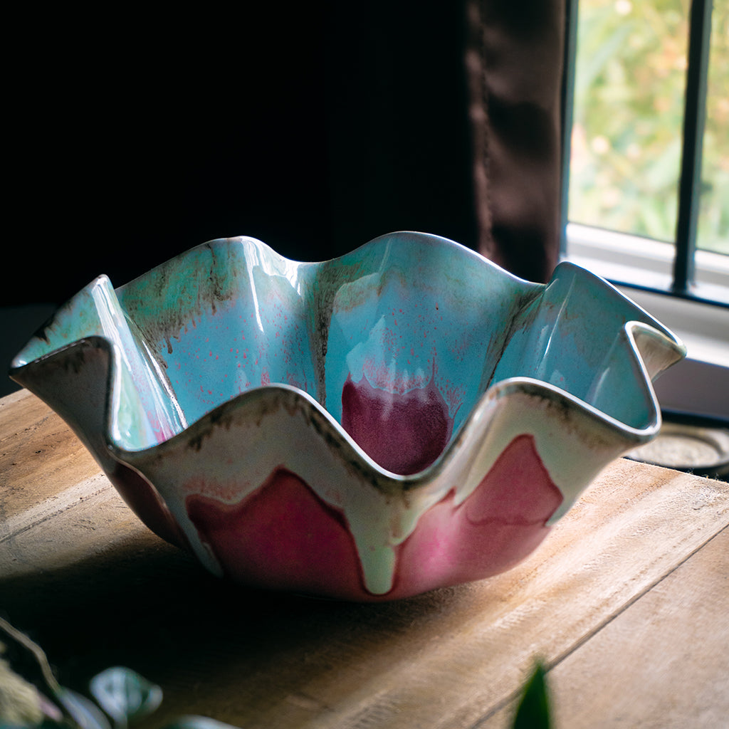 Rouge Flower Serving Bowl