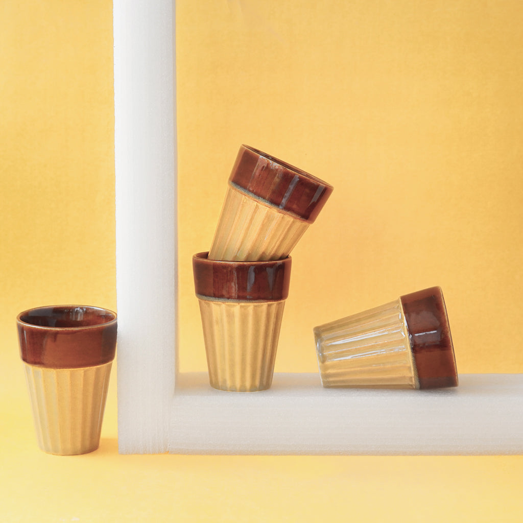 Thar Chai Glasses (Sand & Brown)