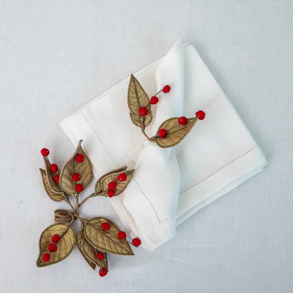 Red Leaf Napkin Tie (Set of 4)