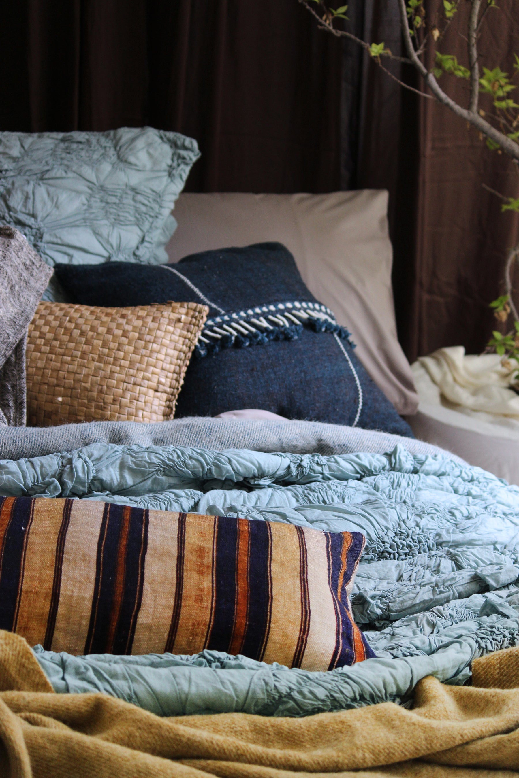 Indigo Stripe Cushion