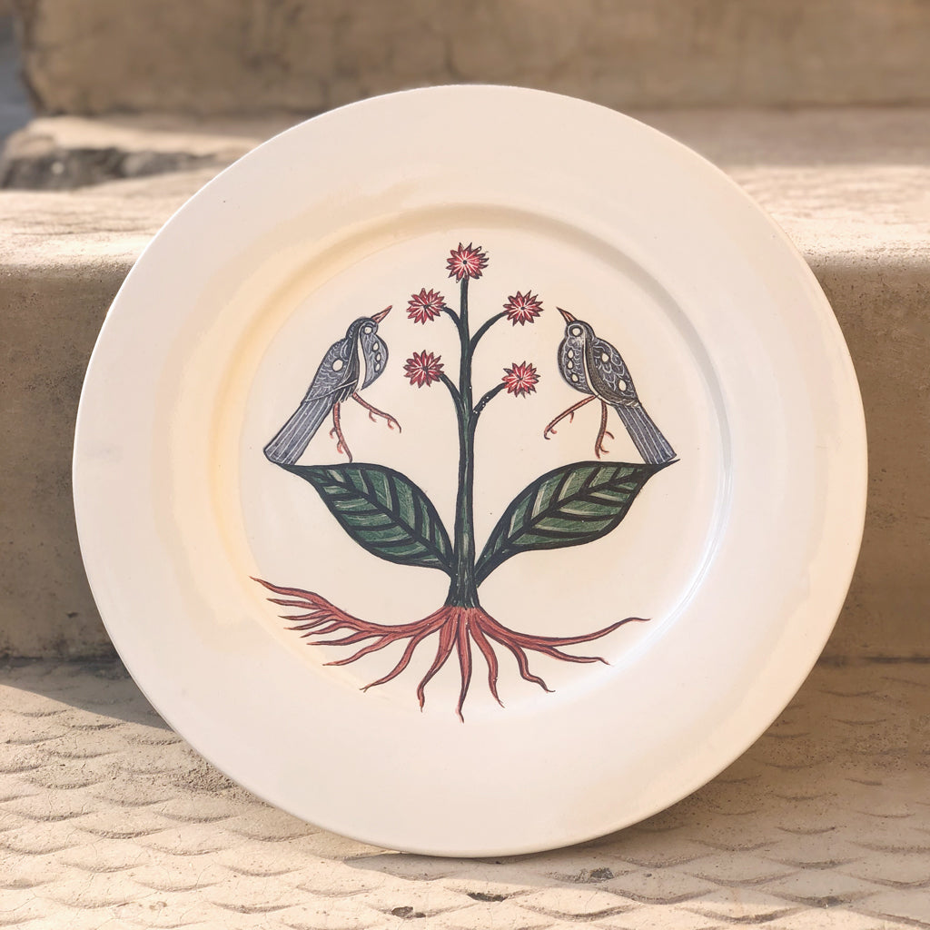 Birds and Plant Plate