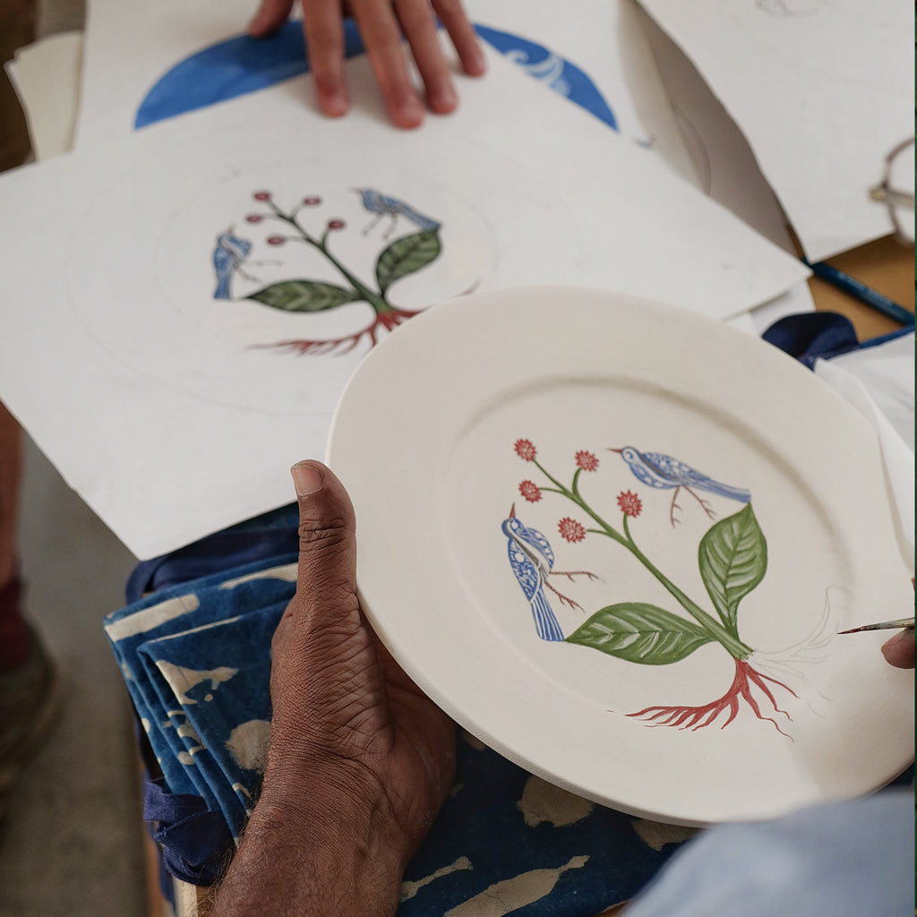 Birds and Plant Plate