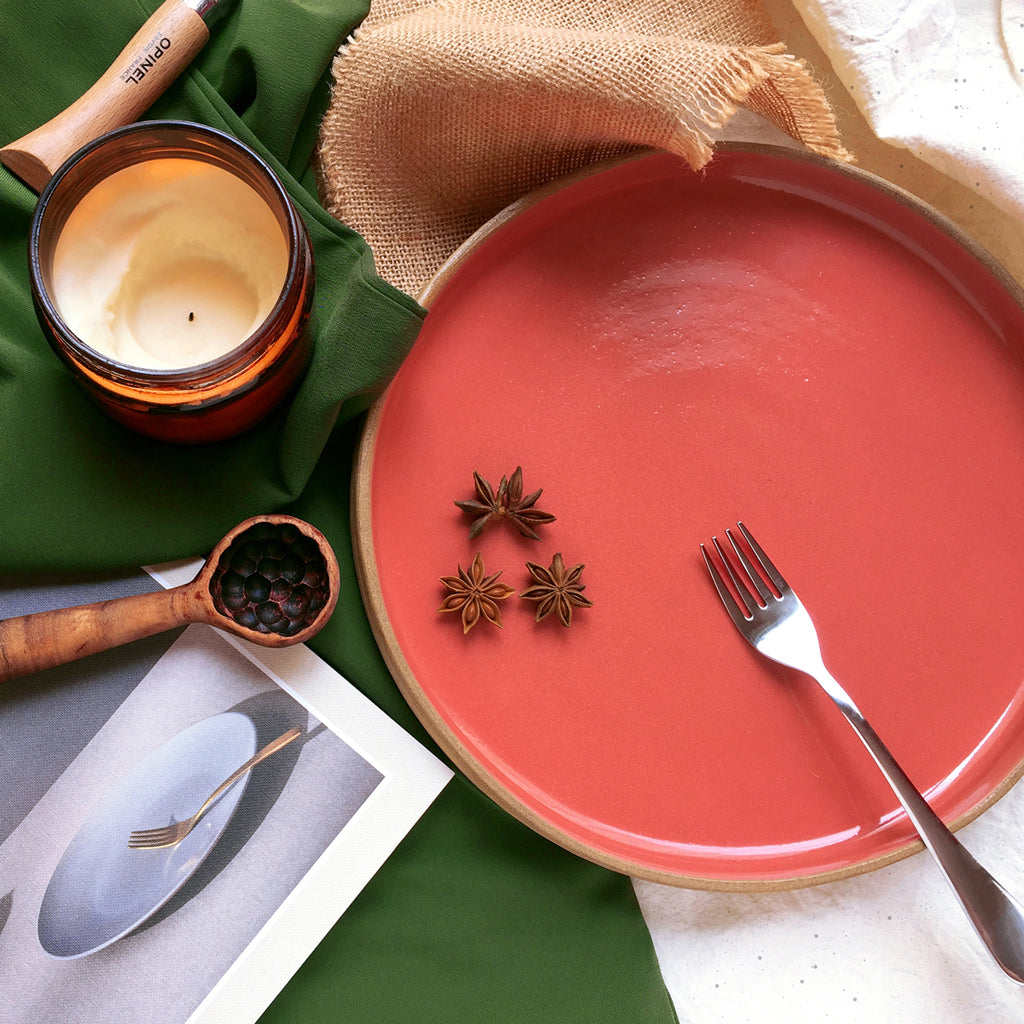 Rimmed Dinner Plate - Apricot