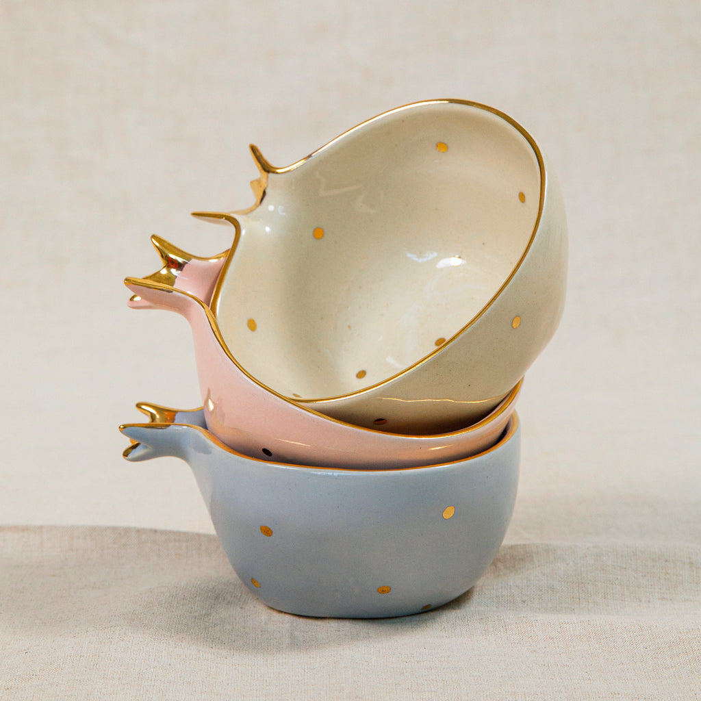 رمان - مجموعة من 3 قطع - وردي، رمادي، وكريمي