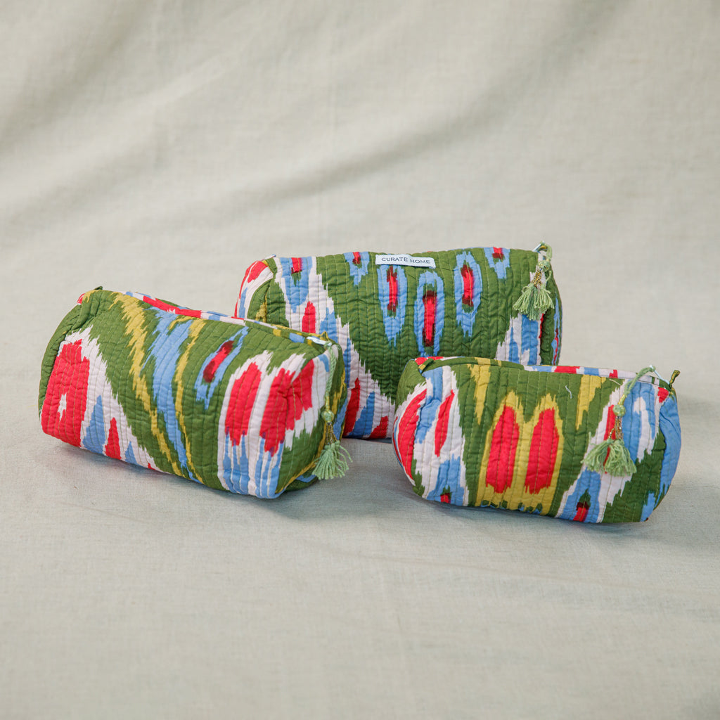 Block Printed Pouches Set of 3