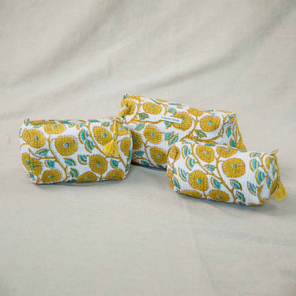 Block Printed Pouches Set of 3