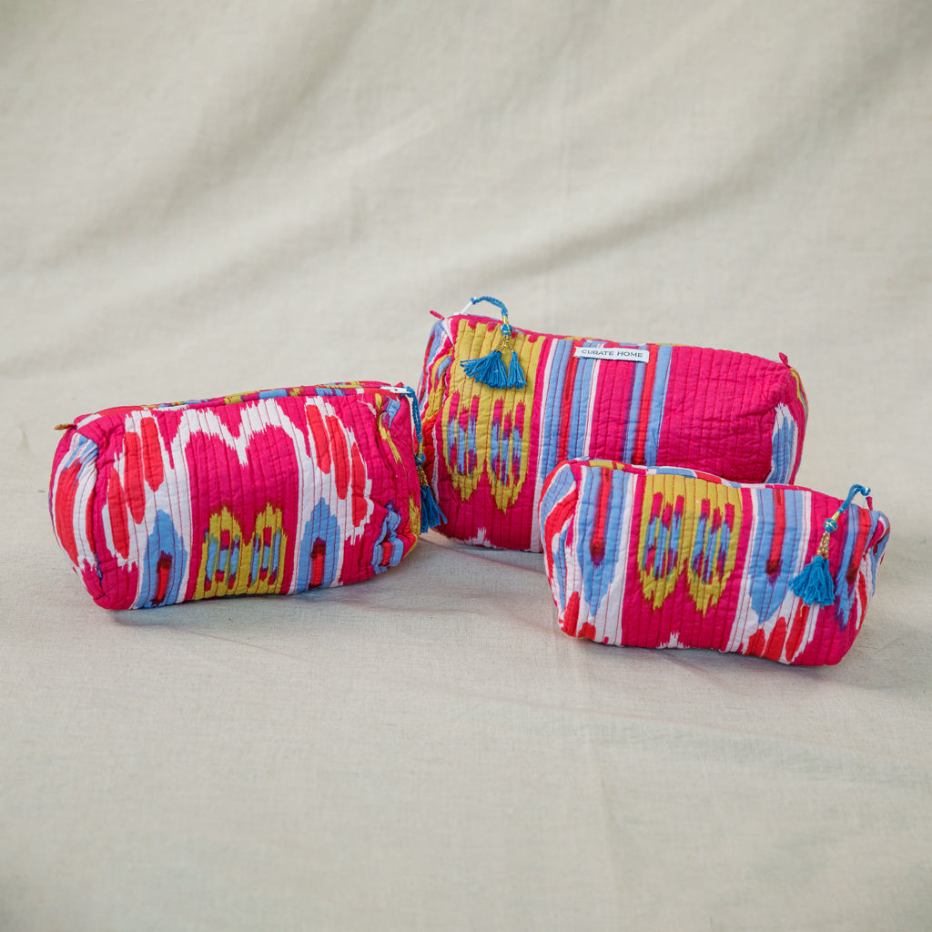 Block Printed Pouches Set of 3