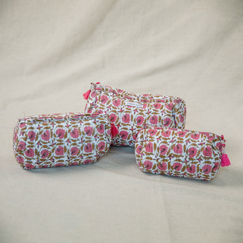 Block Printed Pouches Set of 3