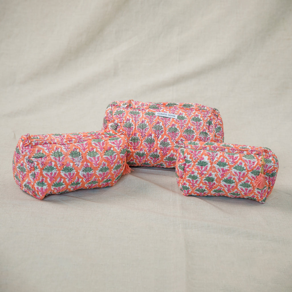 Block Printed Pouches Set of 3