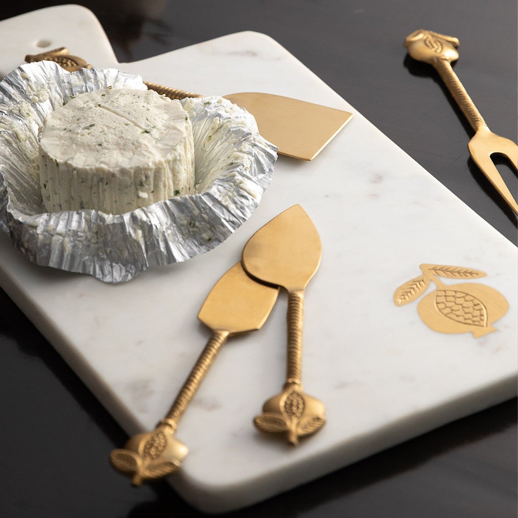 Pomegranate Marble Cheese Board and Knives Set