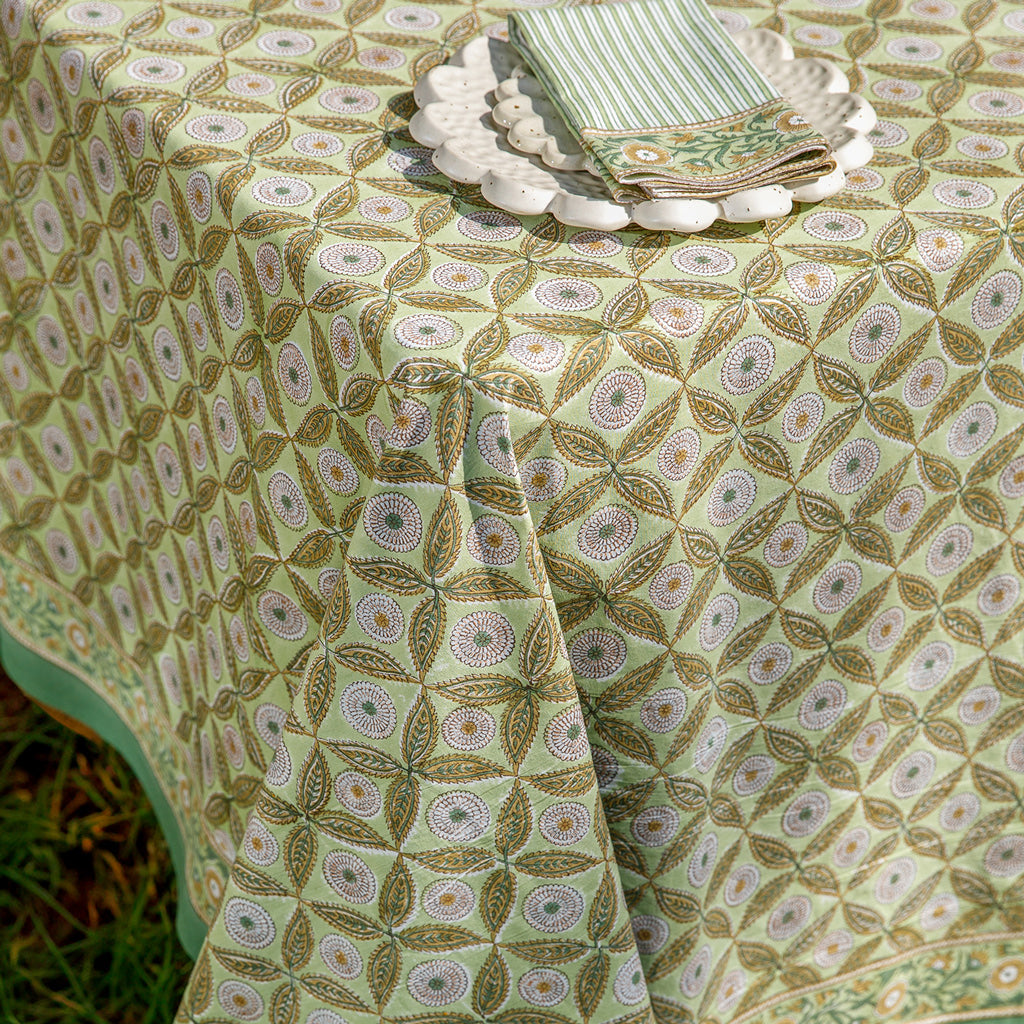Neel Block Printed Tablecloth