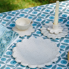 Lila Block Printed Tablecloth & Napkins Set