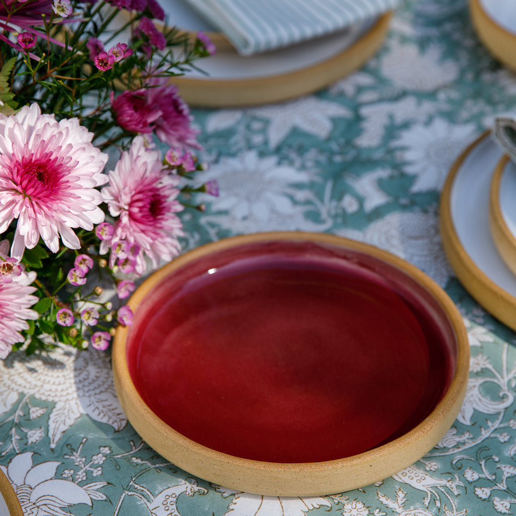 Pia Block Printed Tablecloth & Napkins Set