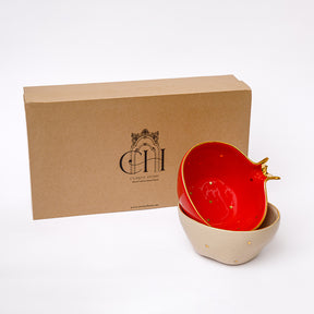 Pomegranate - Set of 2 (Red +Cream)