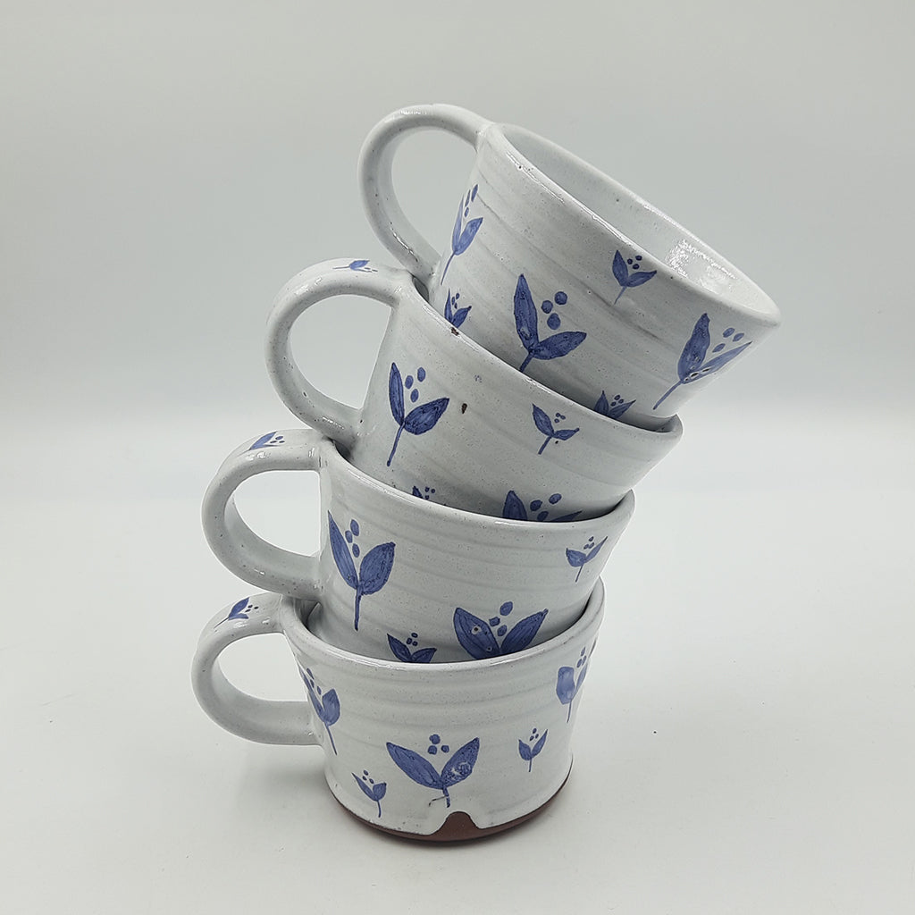 Blue And White Coffee Mugs- Assorted Motifs