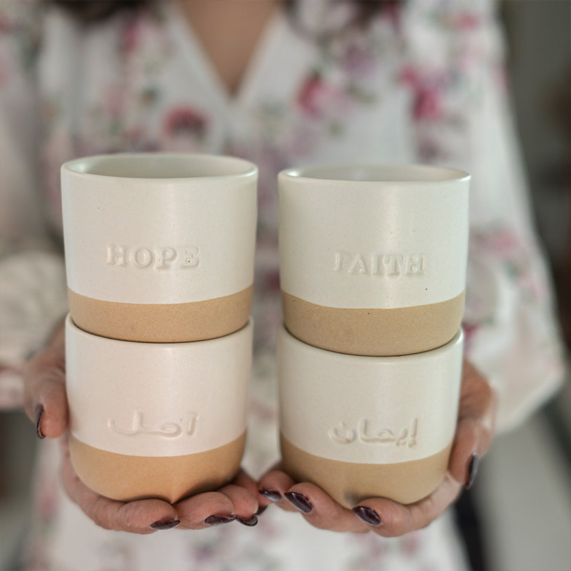 Hope and Faith Cups- Set of 4