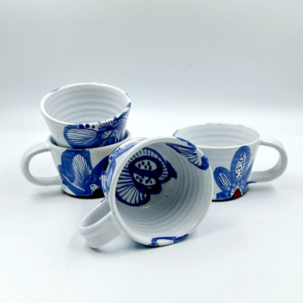 Blue And White Coffee Mugs- Assorted Motifs