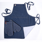 Denim Men's Apron and Oven Mitts