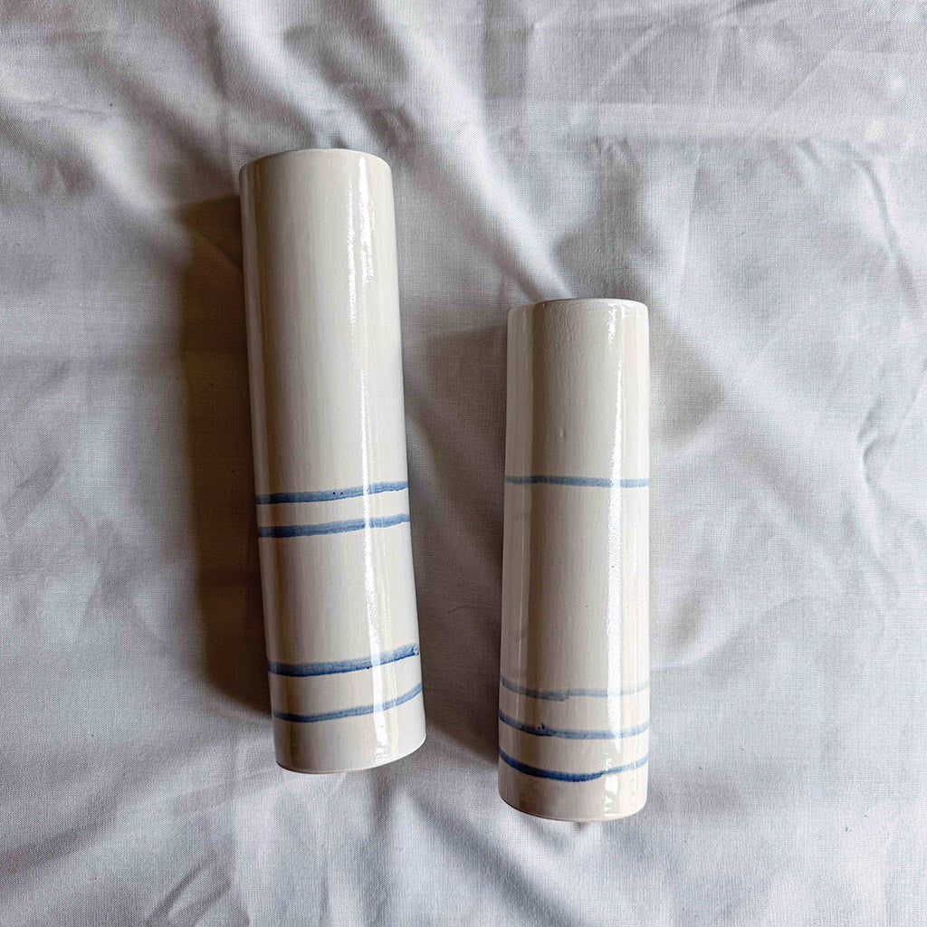 Handcrafted Blue Reverie Vase - Cylindrical