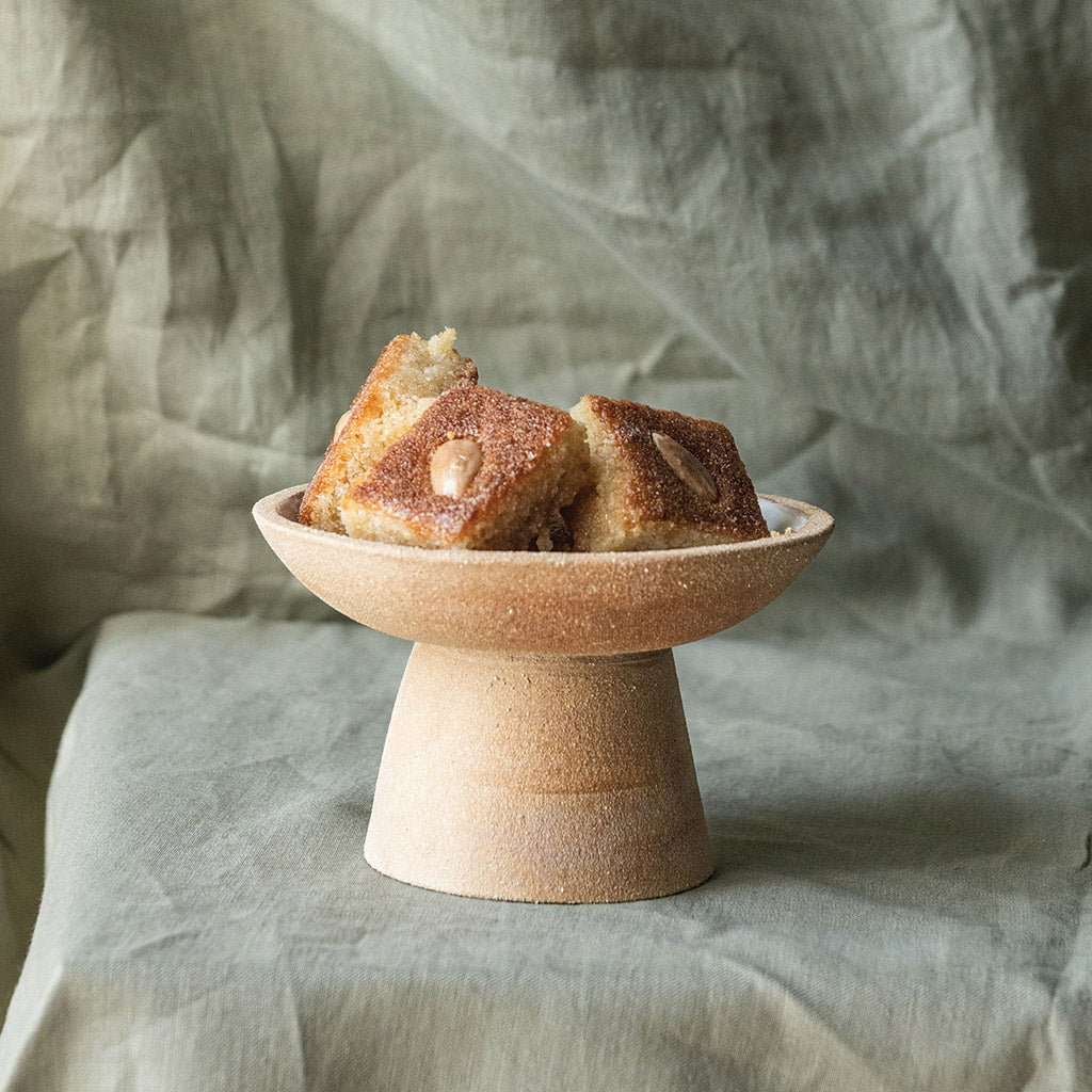 Light Sand Handcrafted Pedestal Bowl