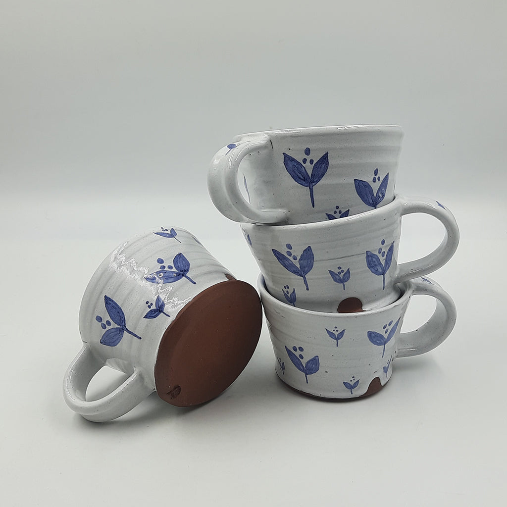 Blue And White Coffee Mugs- Assorted Motifs