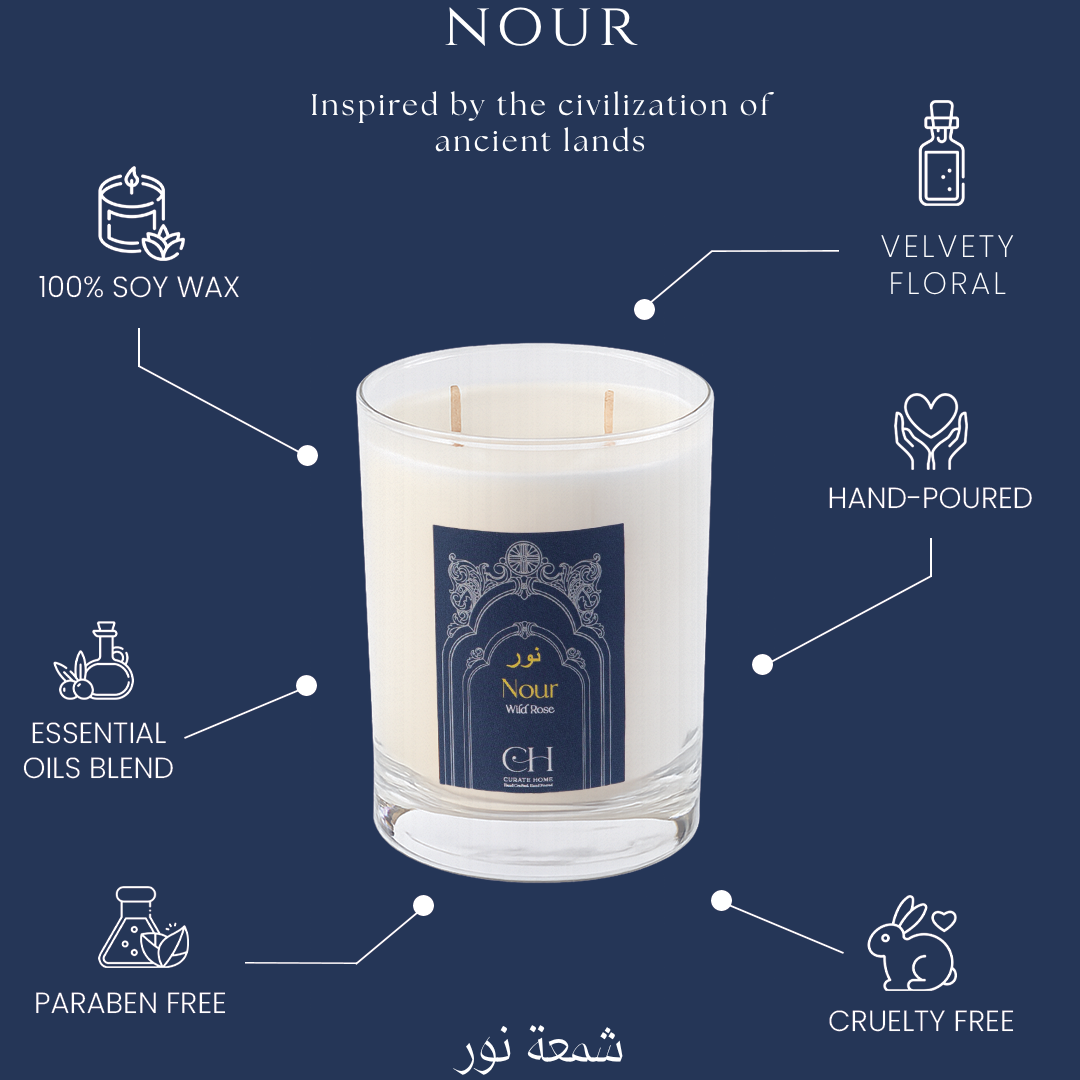 Nour Candle- Wild Rose- شمعة نور