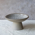 Snowflake Gray Pedestal Bowl