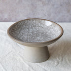 Snowflake Gray Pedestal Bowl