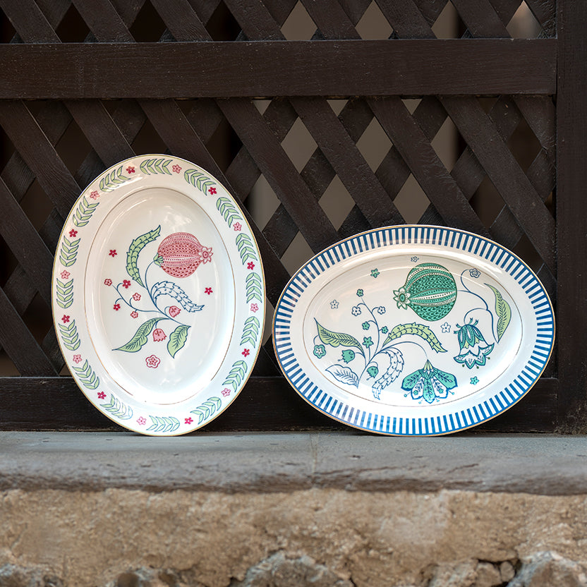 pomegranate chintz porcelain serving platter