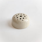 Handmade white ceramic flower frog dome