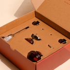 Amber Festive Gift Box - Glass Oil Lamps, Jars & Bell Gift Box - Set of 5