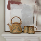 Palm TeaPot and 2 Palm Mugs