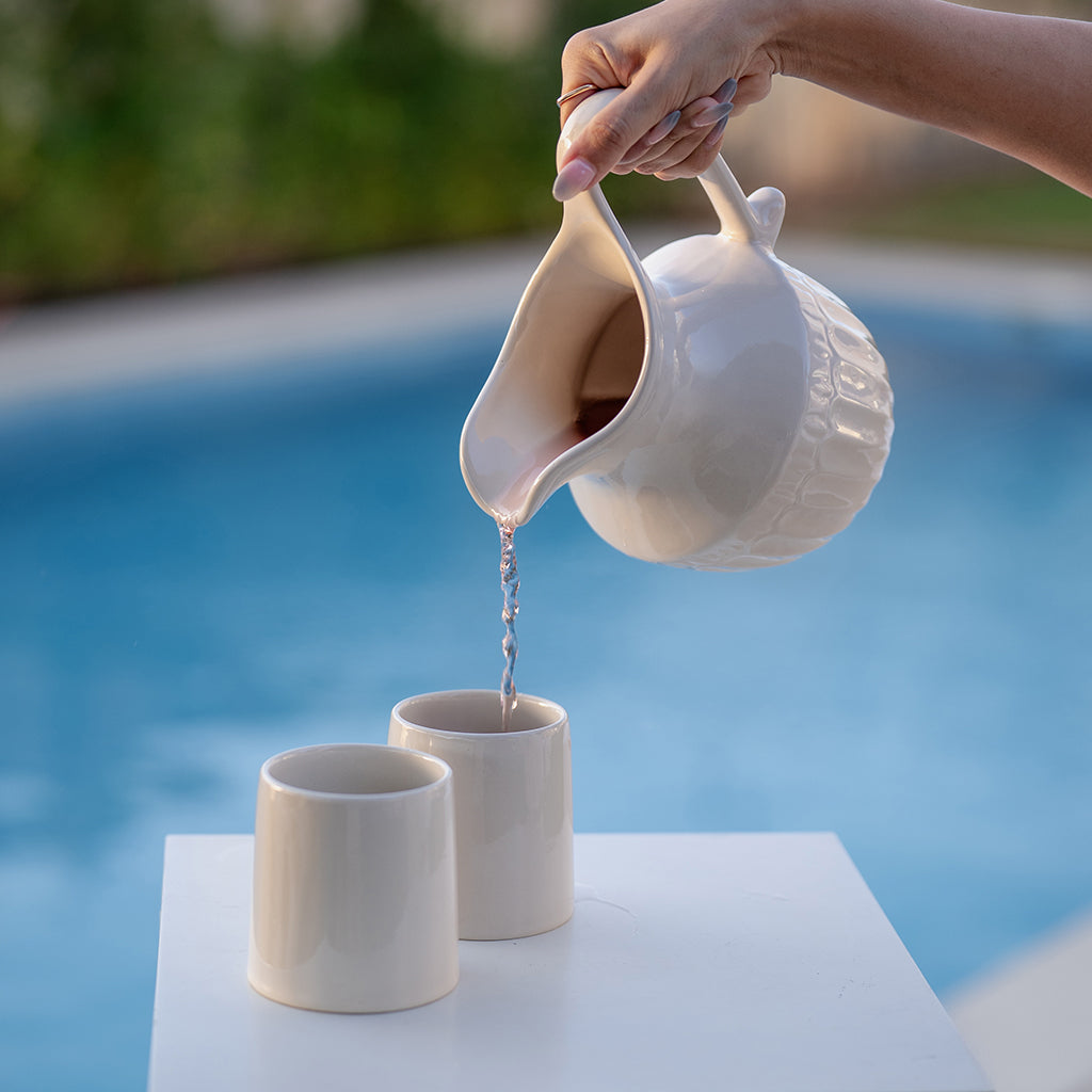 Almas Jug with 2 Ceramic Glasses Set