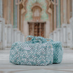 The Duffle bags have durable straps and an inside liner with a pocket. They make great bags for school, travel or a carry bag to the gym or yoga. They are available across 5 different prints.