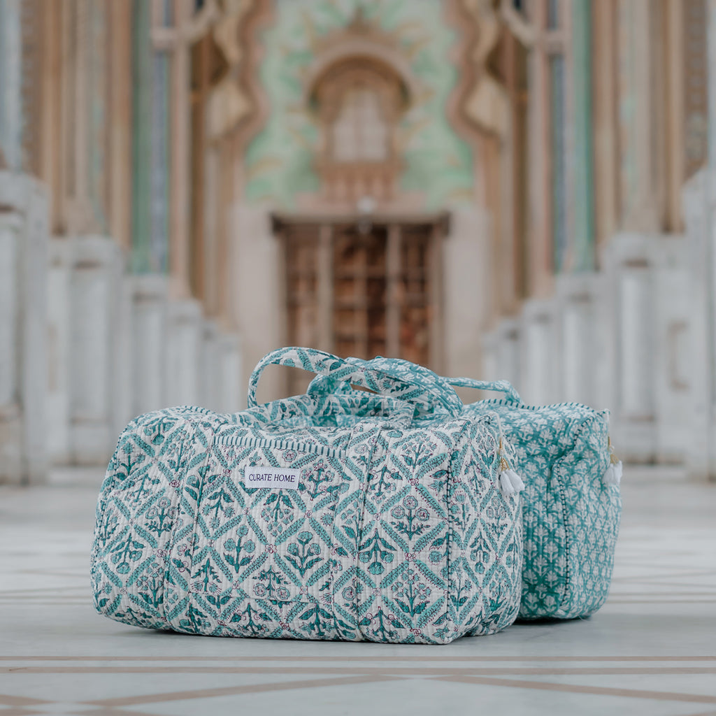 The Duffle bags have durable straps and an inside liner with a pocket. They make great bags for school, travel or a carry bag to the gym or yoga. They are available across 5 different prints.