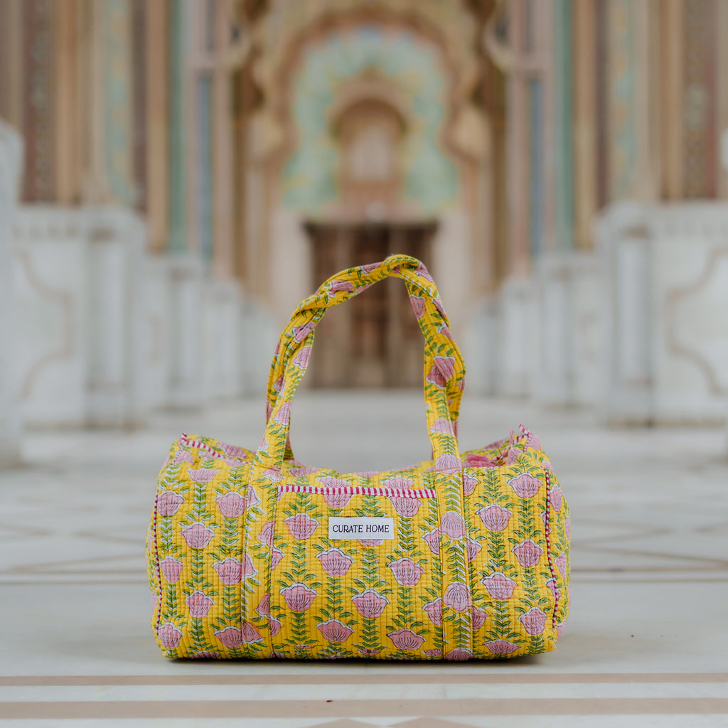 Block Printed Travel Set – Duffle Bag & Pouch