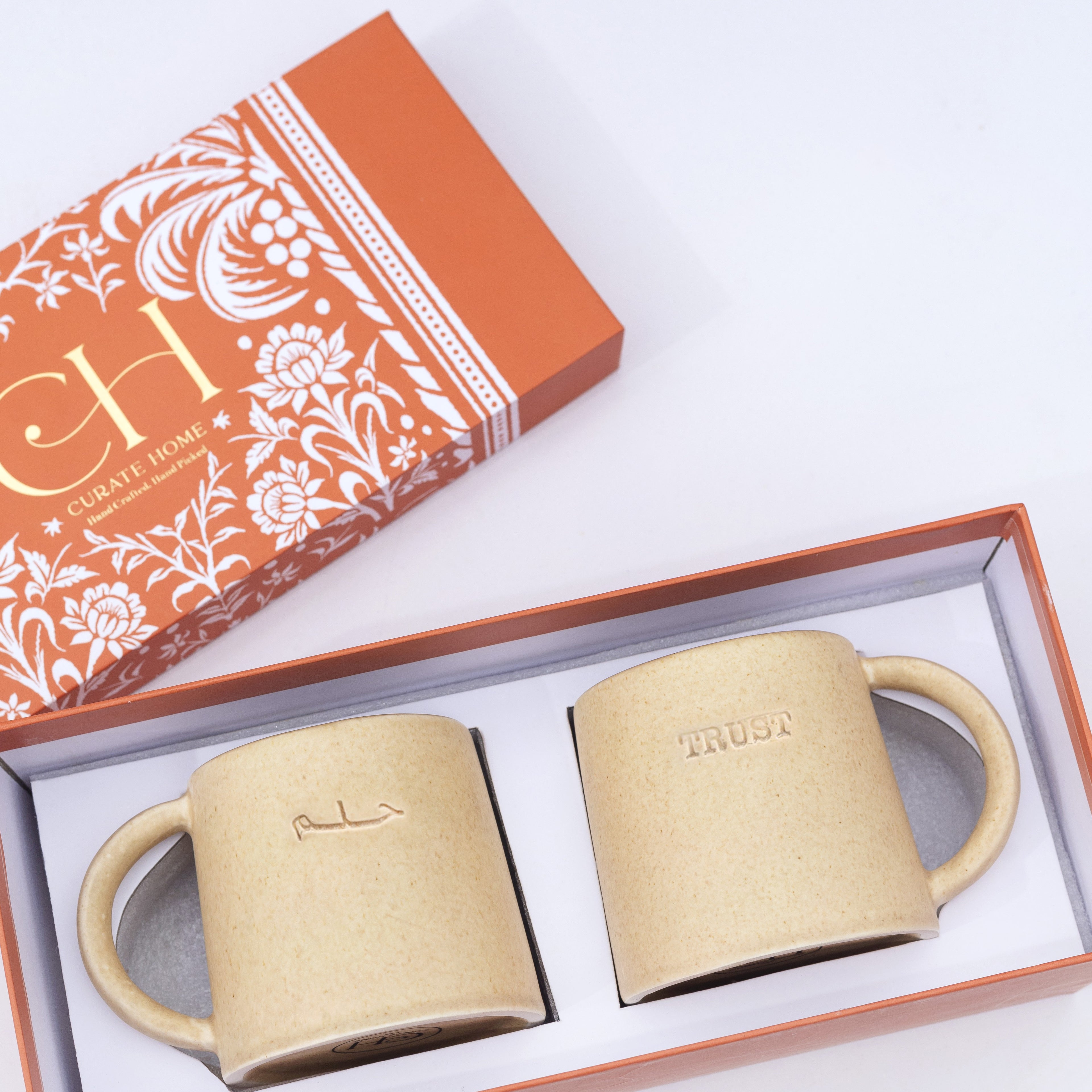 Helm/Dream and Siqa/Trust Large Ceramic Coffee Mugs - Set of 2