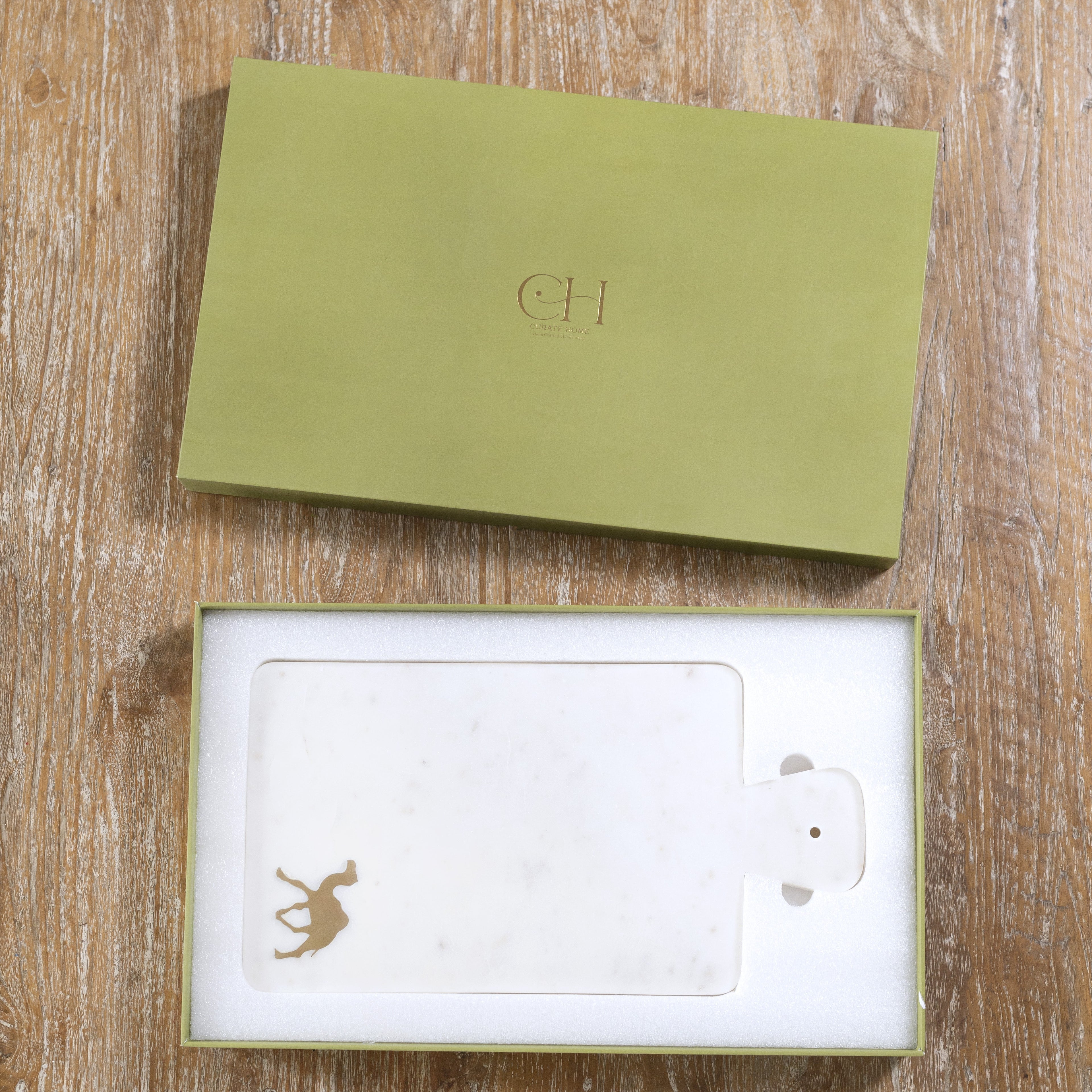 Camel Marble Cheese Board and Knives Set