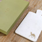 Camel Marble Cheese Board and Knives Set
