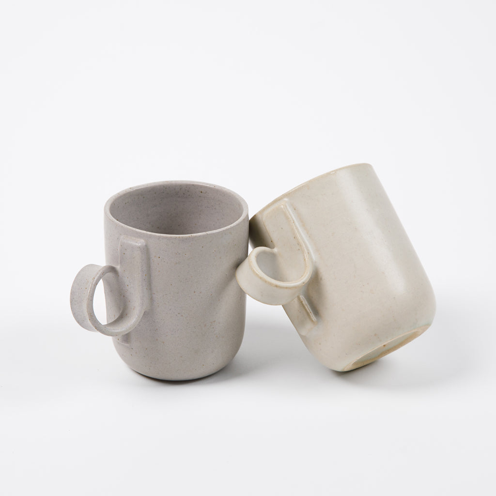 Loop Mug Set of 2 Mugs (White + Grey)