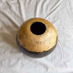 Handcrafted Moon Ceramic Vase with Gold Leaf Decoration