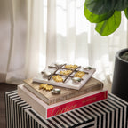 Decorative striped table game NOUGHTS AND CROSSES GAME