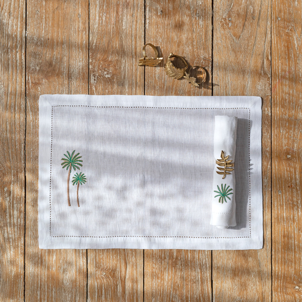 Firoze Linen Table Mats and Dinner Napkins Gift Set