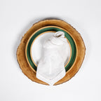 Palm Linen Napkin - Set of 4 -White Embroidery