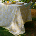 Hayat Block Printed Tablecloth & Napkins Set