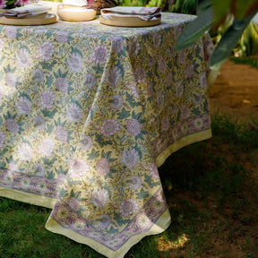 Ahana Block Printed Tablecloth & Napkins Set