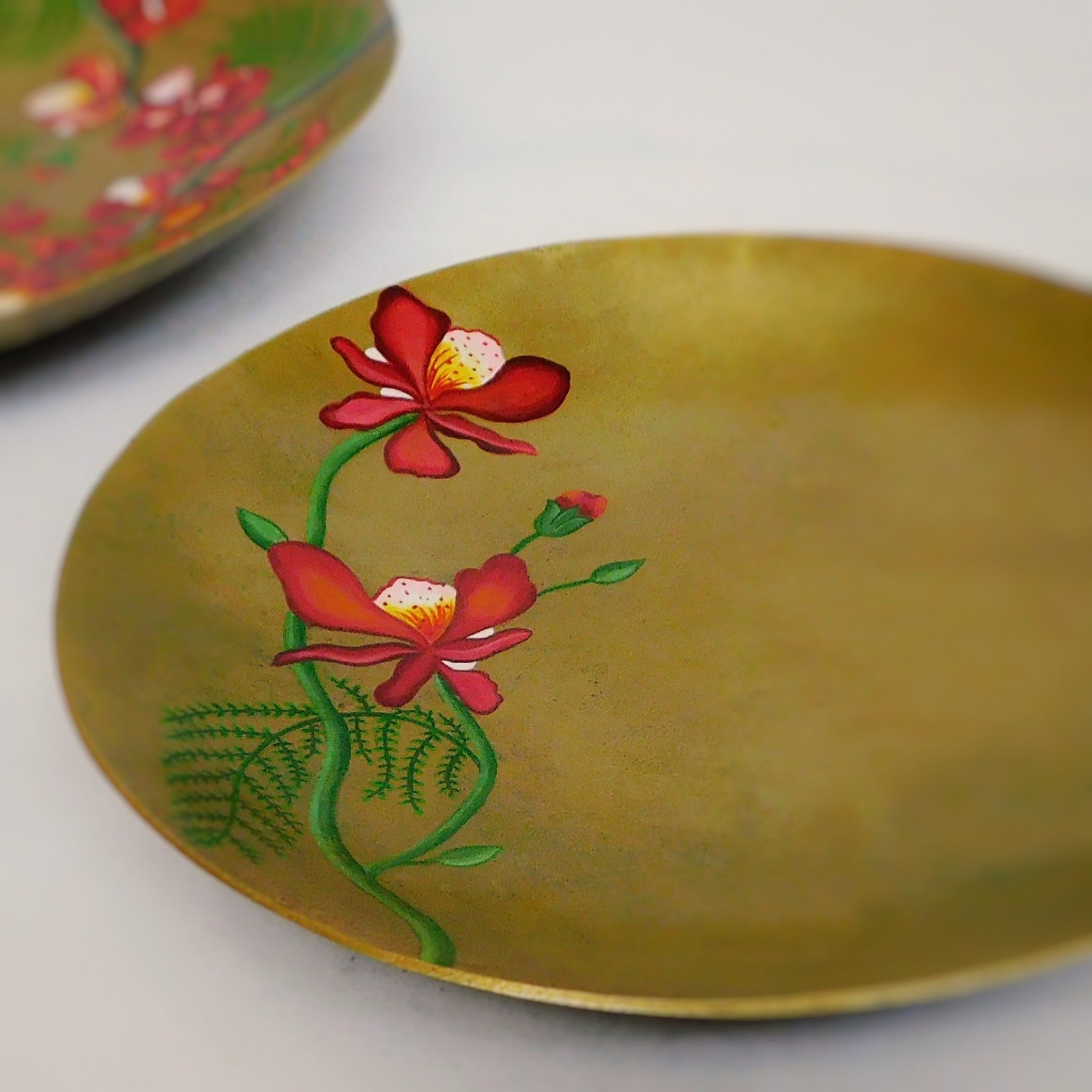 Hand Painted Brass Plates