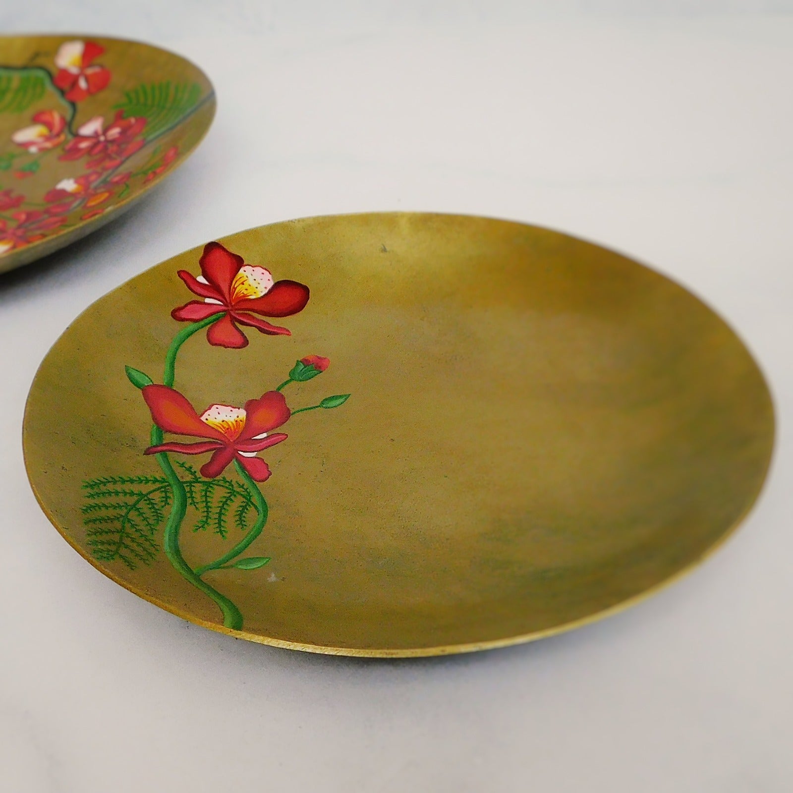 Hand Painted Brass Plates