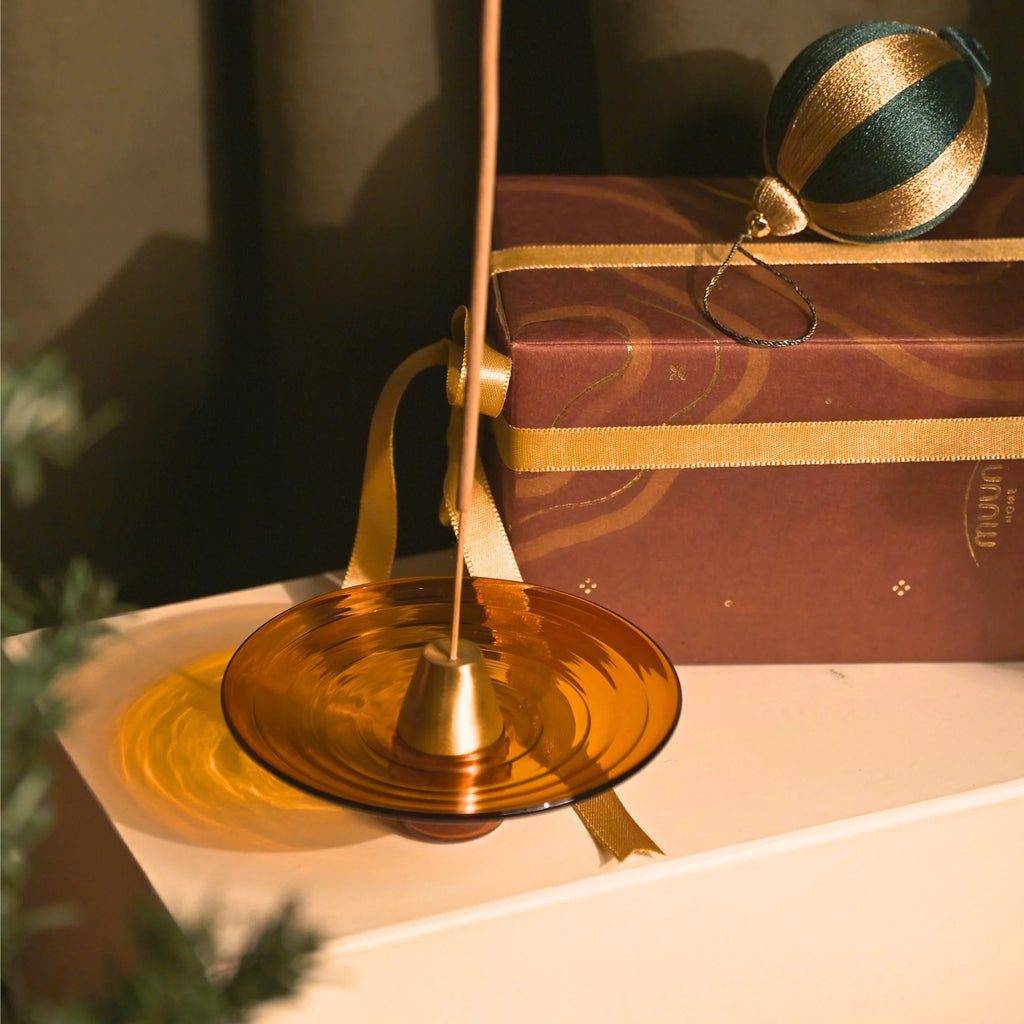 Amber Incense Holder Festive Box